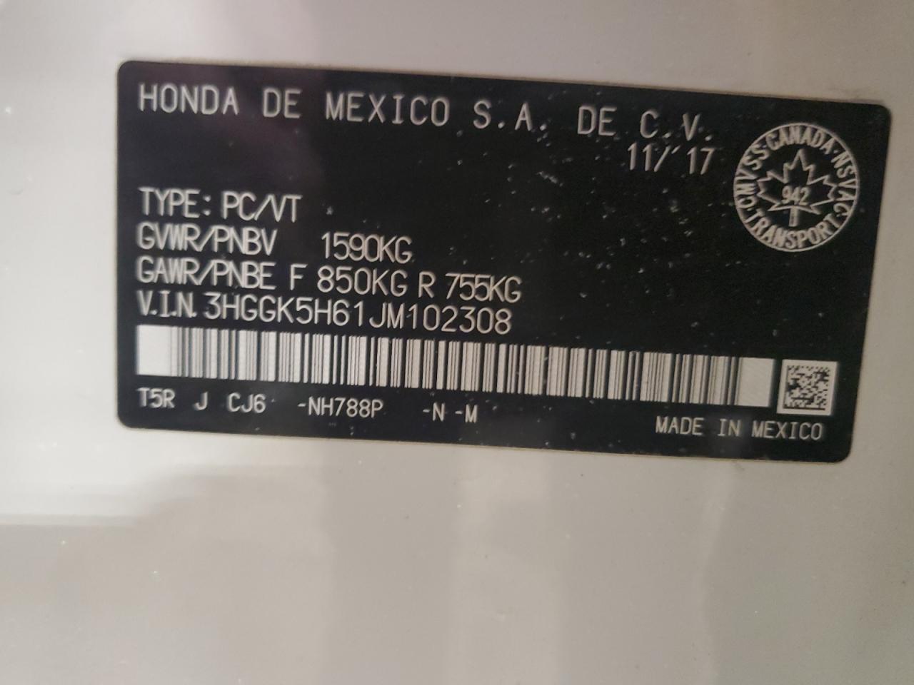 2018 Honda Fit Sport VIN: 3HGGK5H61JM102308 Lot: 85535724