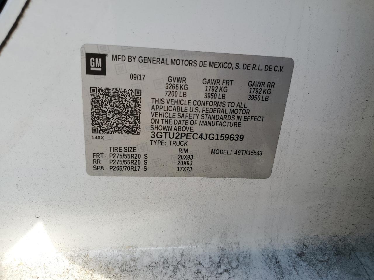 2018 GMC Sierra K1500 Denali VIN: 3GTU2PEC4JG159639 Lot: 84944184