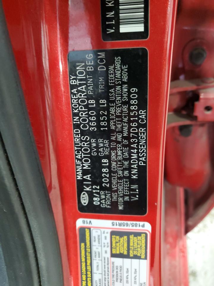 2013 Kia Rio Lx VIN: KNADM4A37D6158809 Lot: 82362164