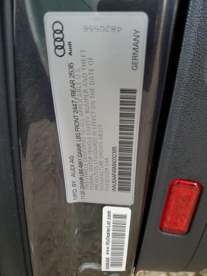 2021 Audi A4 Premium Plus 45 VIN: WAUEAAF46MA032385 Lot: 85938394