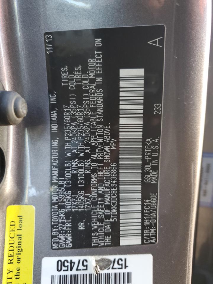 VIN 5TDKK3DC8ES436866 2014 TOYOTA All Models no.13