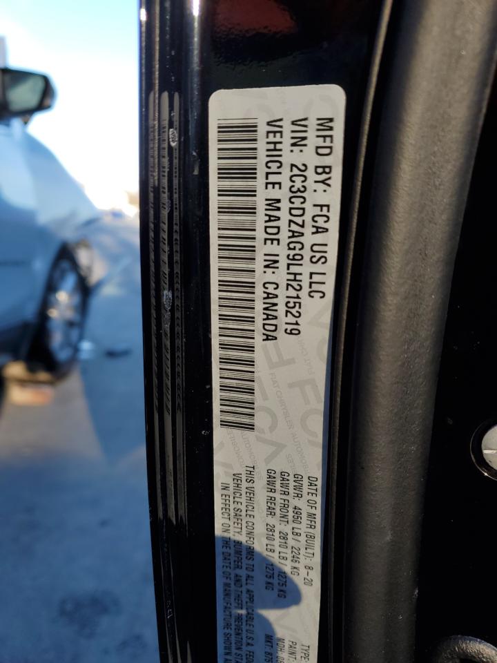 2020 Dodge Challenger Sxt VIN: 2C3CDZAG9LH215219 Lot: 83879854