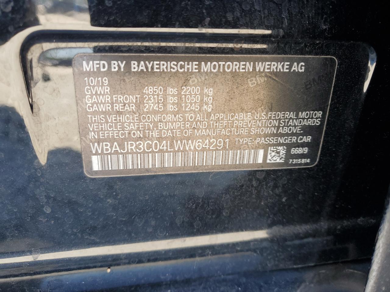WBAJR3C04LWW64291 2020 BMW 5 SERIES - Image 12