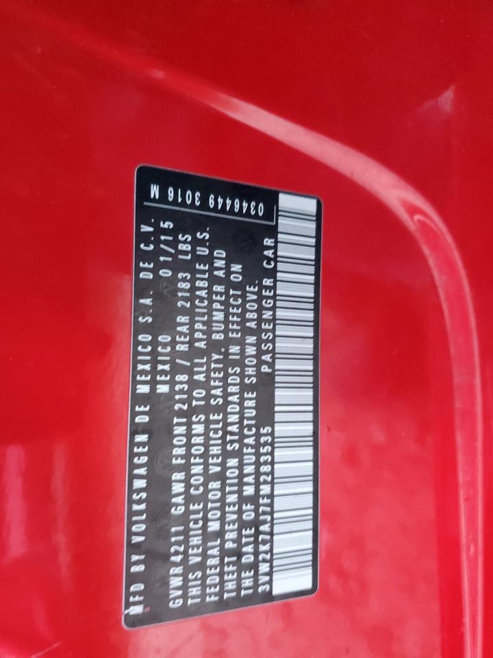 2015 Volkswagen Jetta Base VIN: 3VW2K7AJ7FM283535 Lot: 84171254