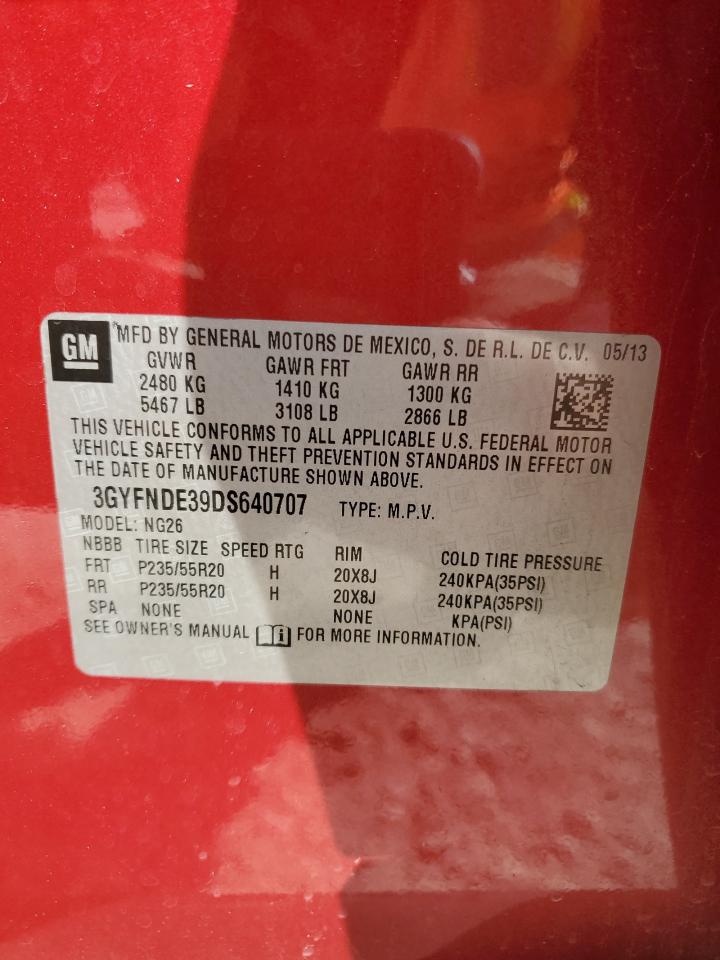 2013 Cadillac Srx Performance Collection VIN: 3GYFNDE39DS640707 Lot: 83688304