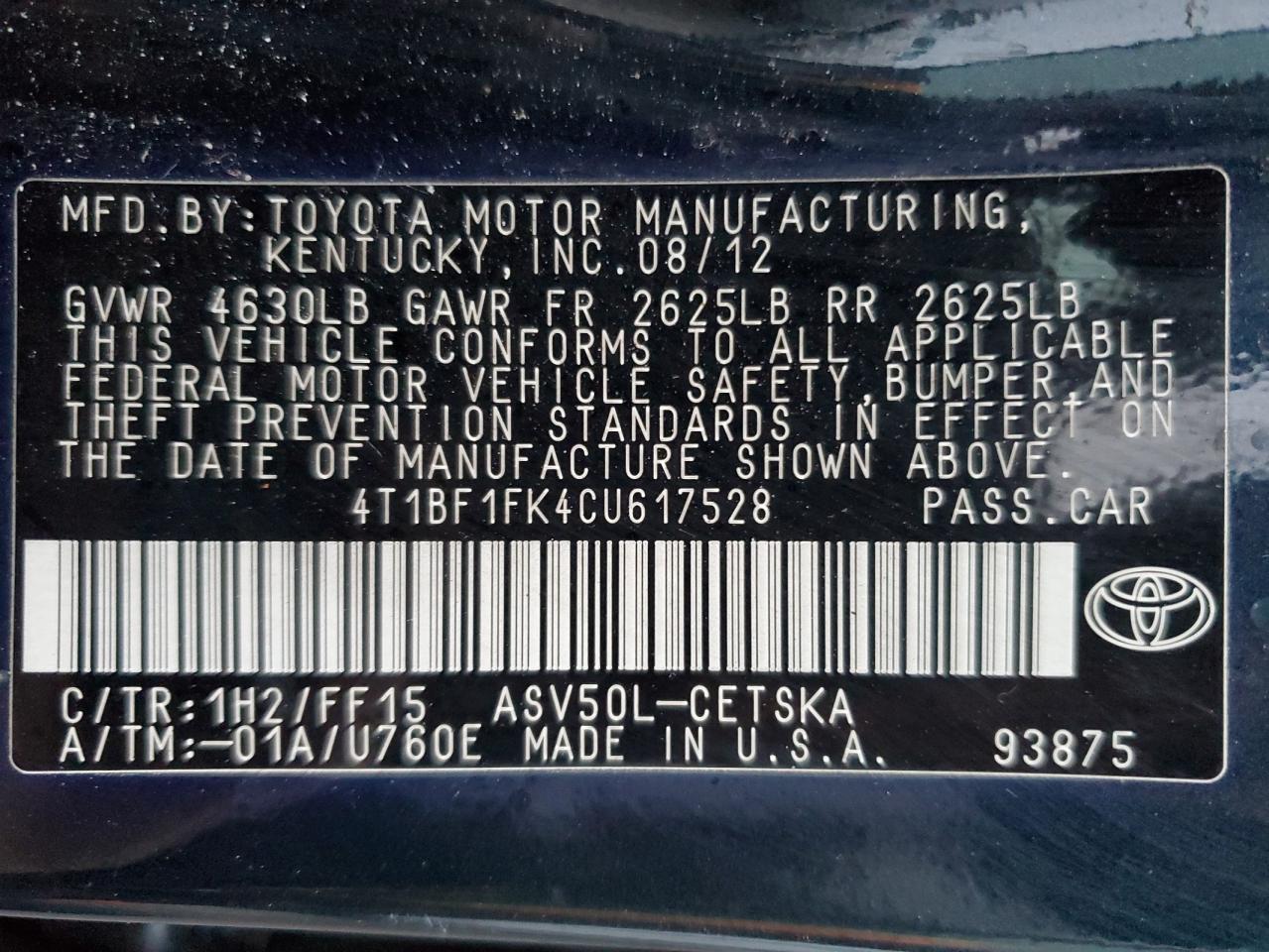 2012 Toyota Camry - Image 12