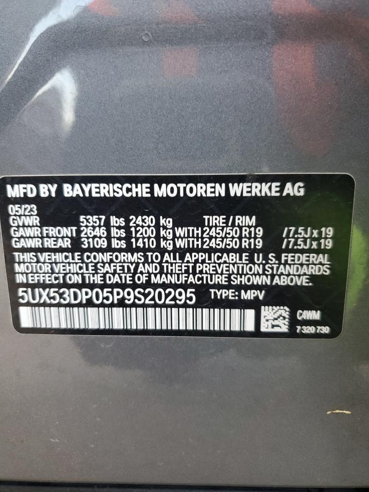 VIN 5UX53DP05P9S20295 2023 BMW X3 no.13