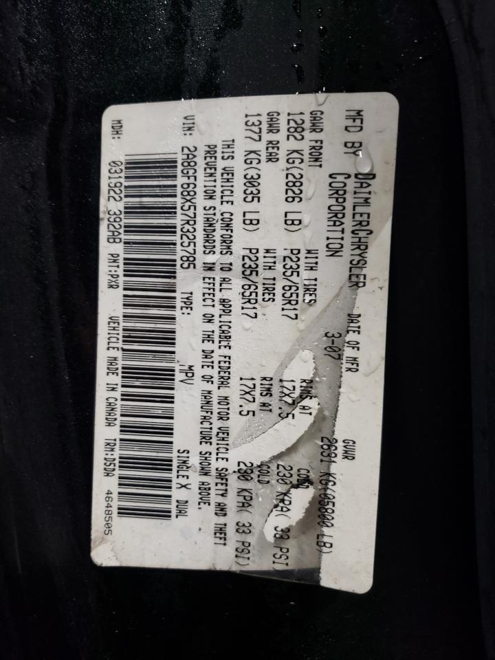 2007 Chrysler Pacifica Touring VIN: 2A8GF68X57R325785 Lot: 85820324