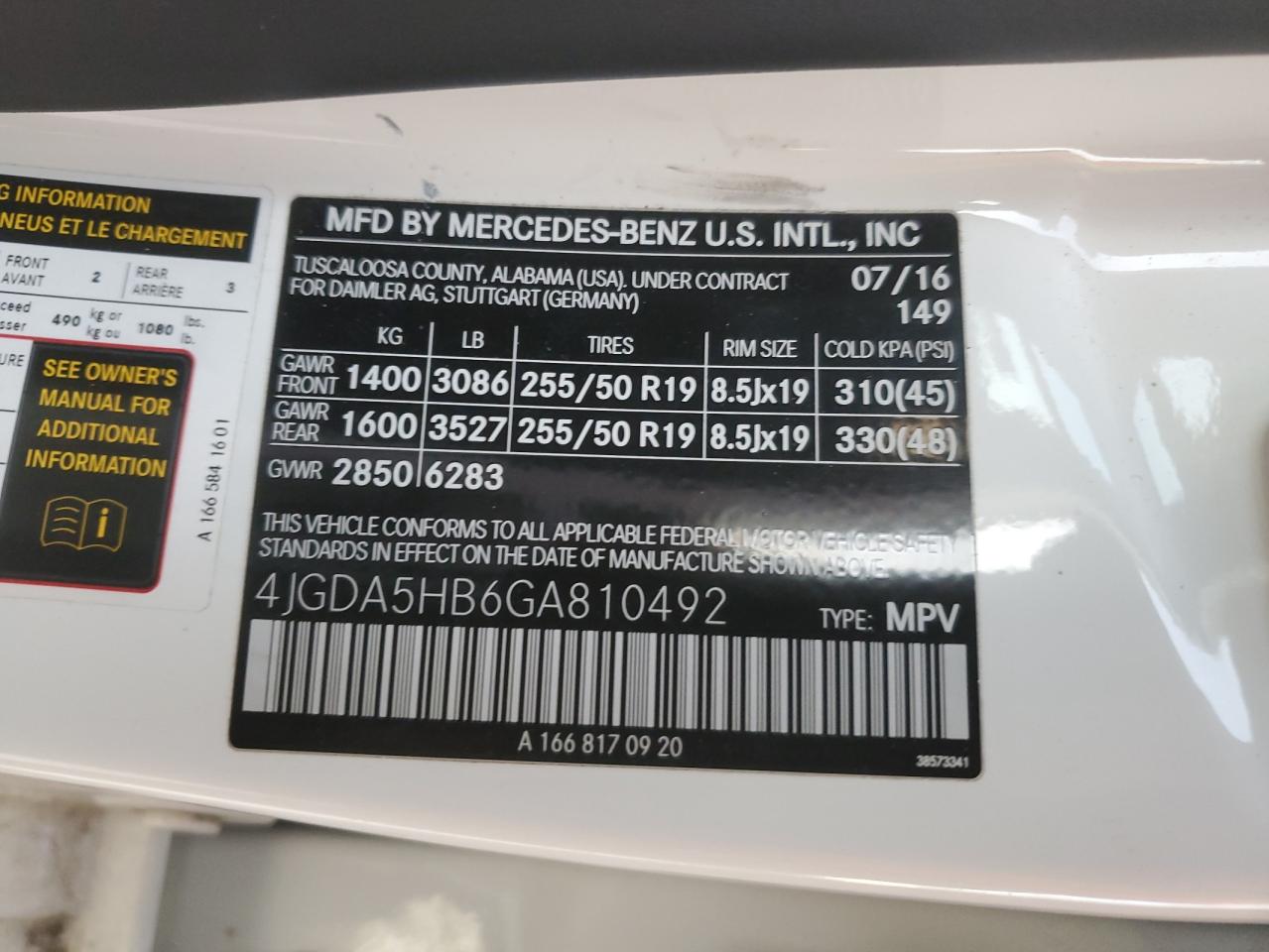 VIN 4JGDA5HB6GA810492 2016 MERCEDES-BENZ GLE-CLASS no.13