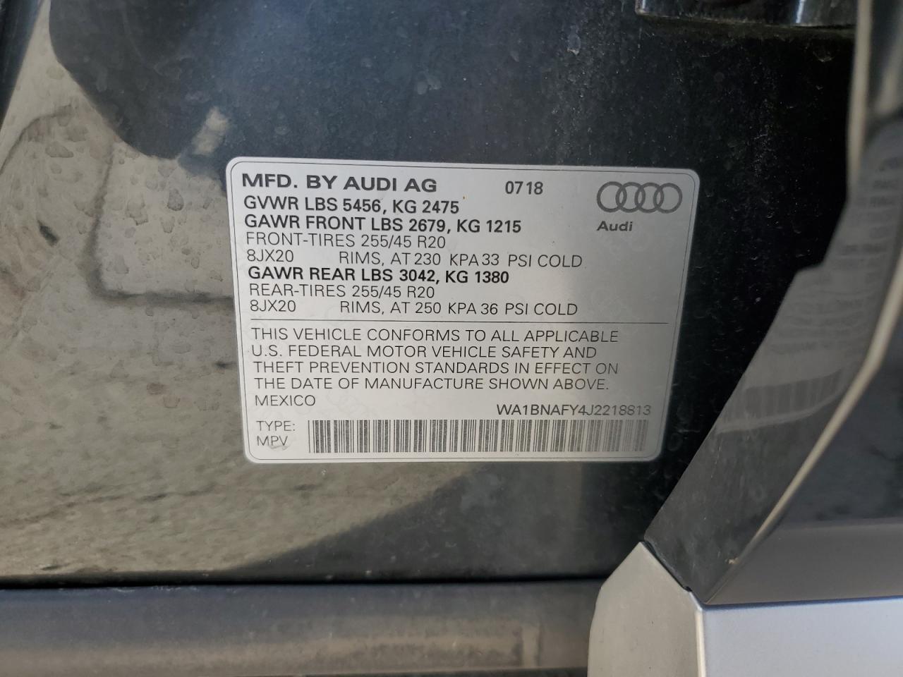 VIN WA1BNAFY4J2218813 2018 AUDI Q5 no.13