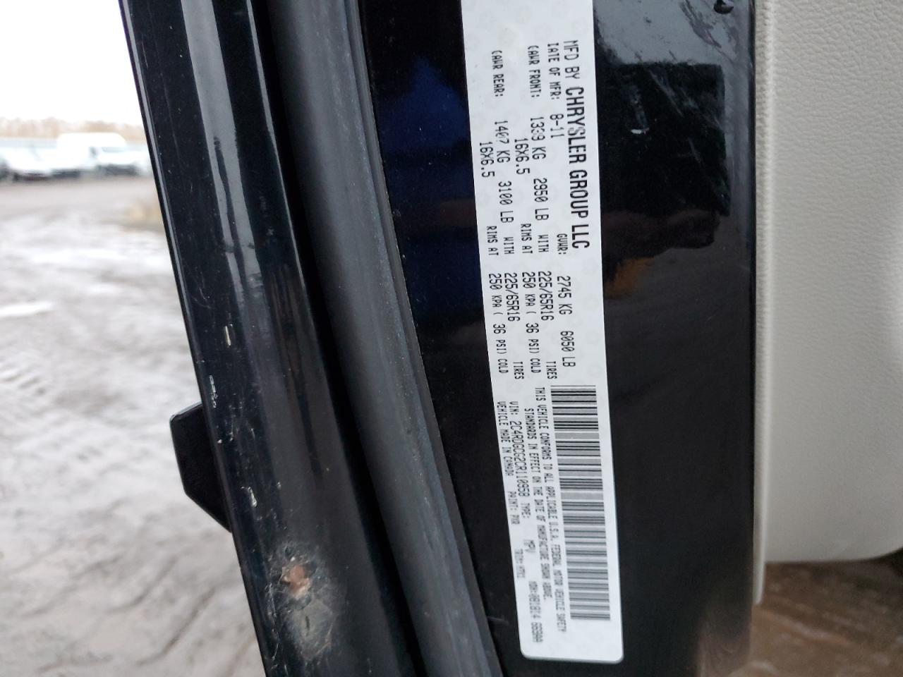 2012 Dodge Grand Caravan Sxt VIN: 2C4RDGCG2CR110958 Lot: 85983184
