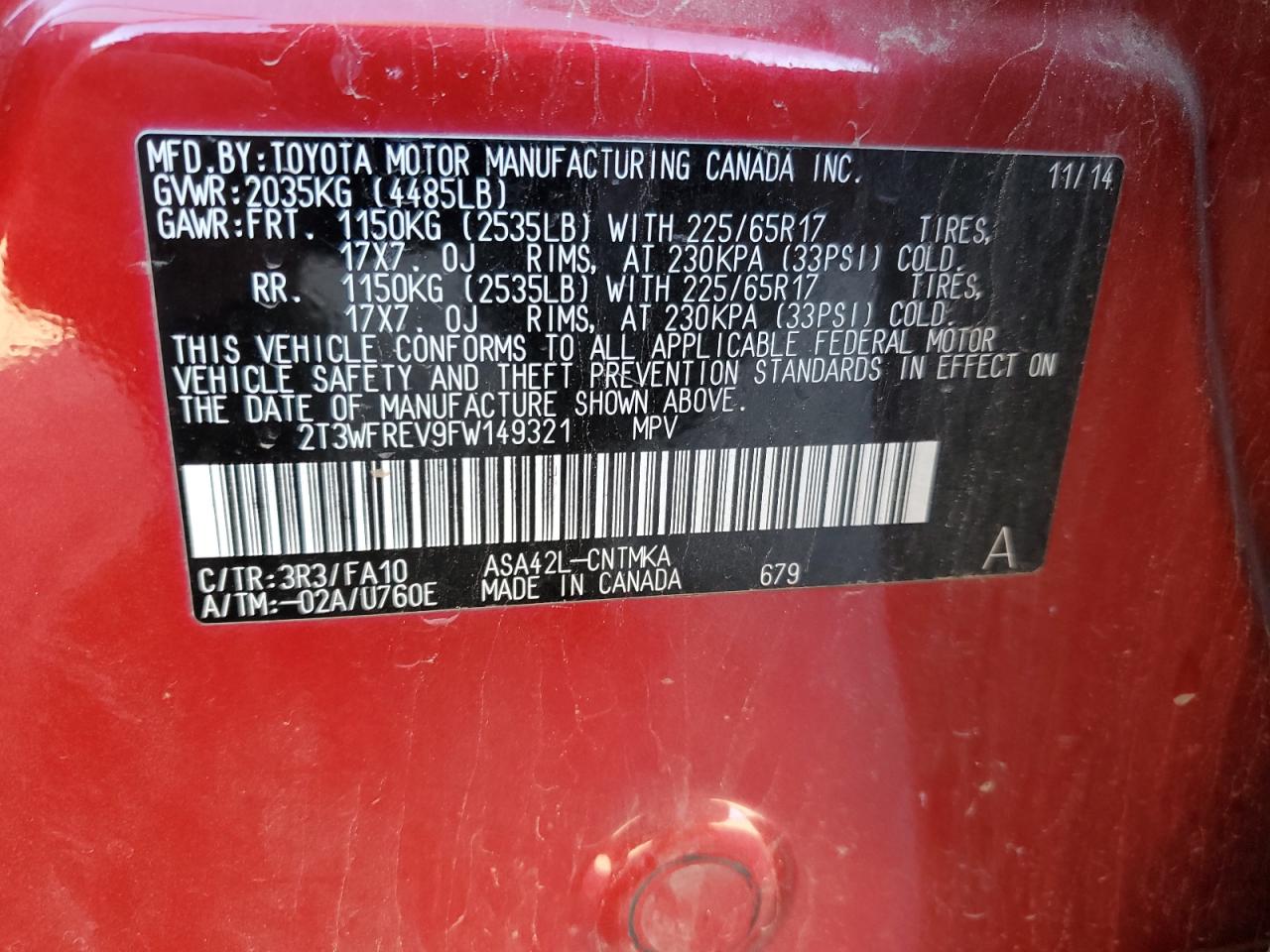 2015 Toyota RAV 4 - Image 14