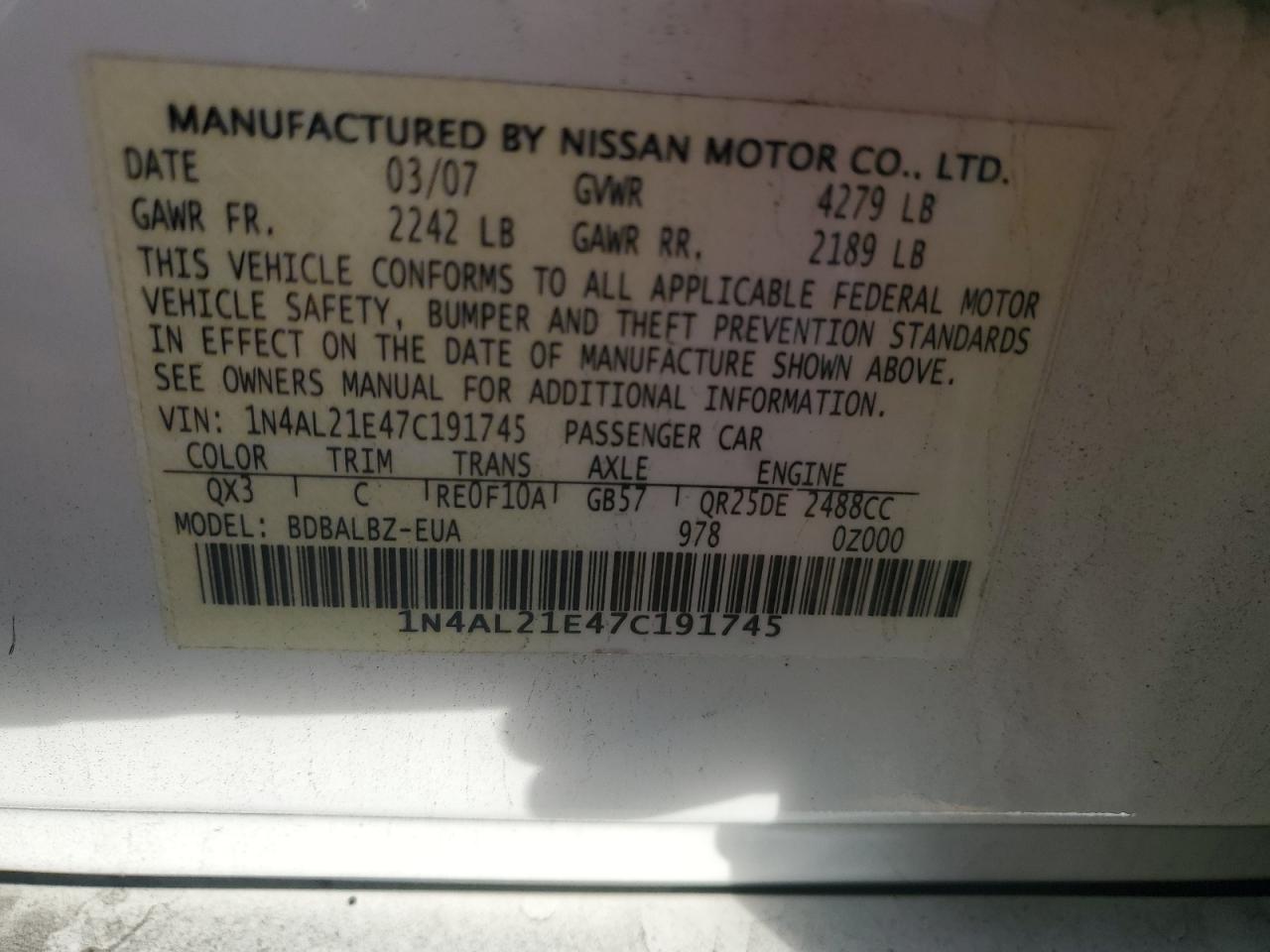 2007 Nissan Altima - Image 14
