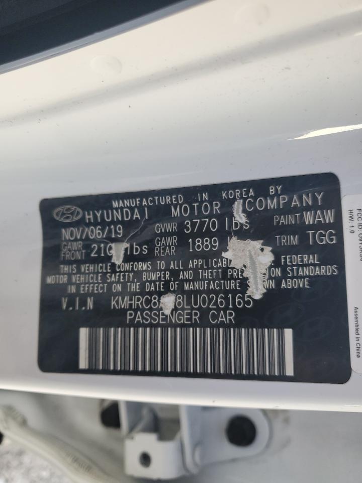 2020 Hyundai Venue Sel VIN: KMHRC8A38LU026165 Lot: 85733984