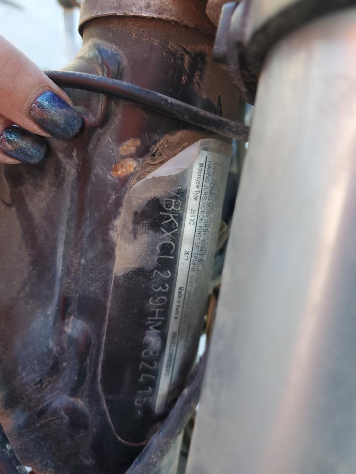 2017 Ktm 250 Xc VIN: VBKXCL239HM282415 Lot: 84461954