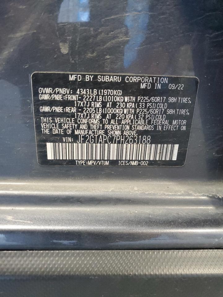 2023 Subaru Crosstrek Premium VIN: JF2GTAPC7PH263188 Lot: 82872854