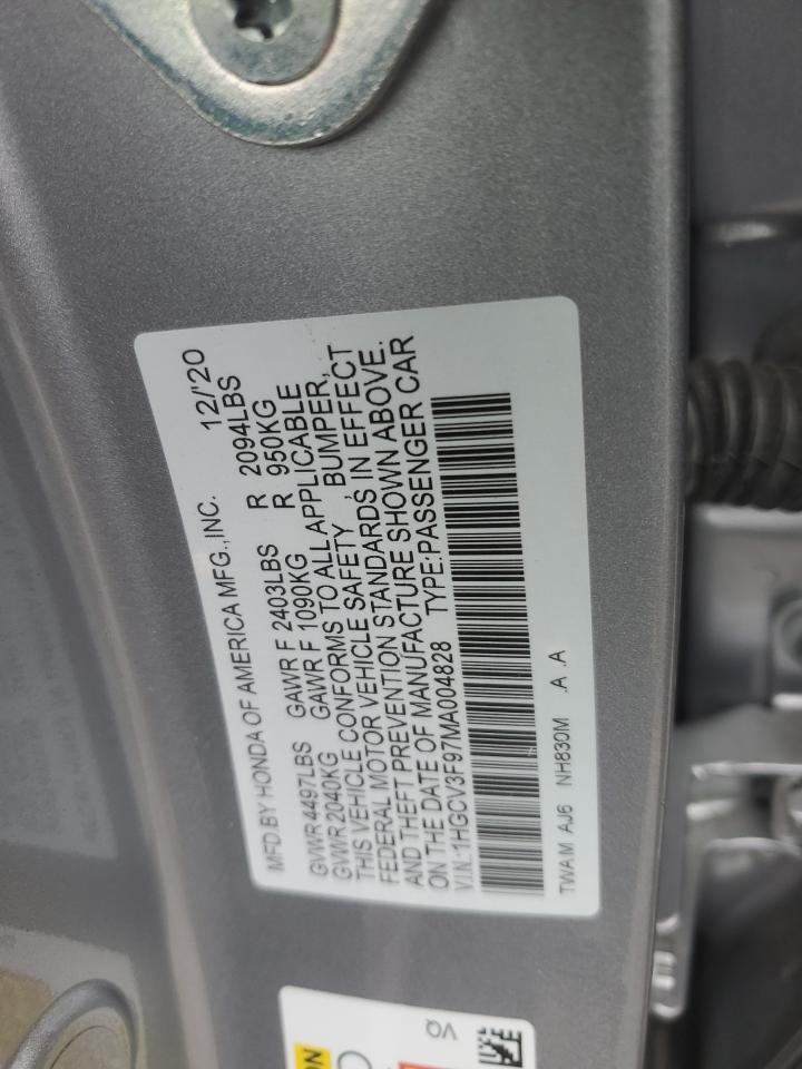 VIN 1HGCV3F97MA004828 2021 HONDA ACCORD no.12