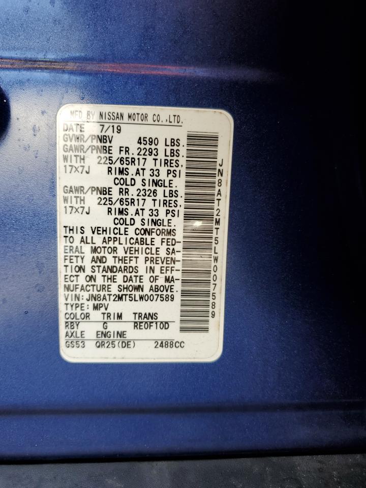 VIN JN8AT2MT5LW007589 2020 NISSAN ROGUE no.14