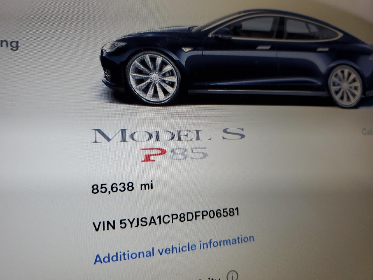 2013 Tesla Model S VIN: 5YJSA1CP8DFP06581 Lot: 82927744