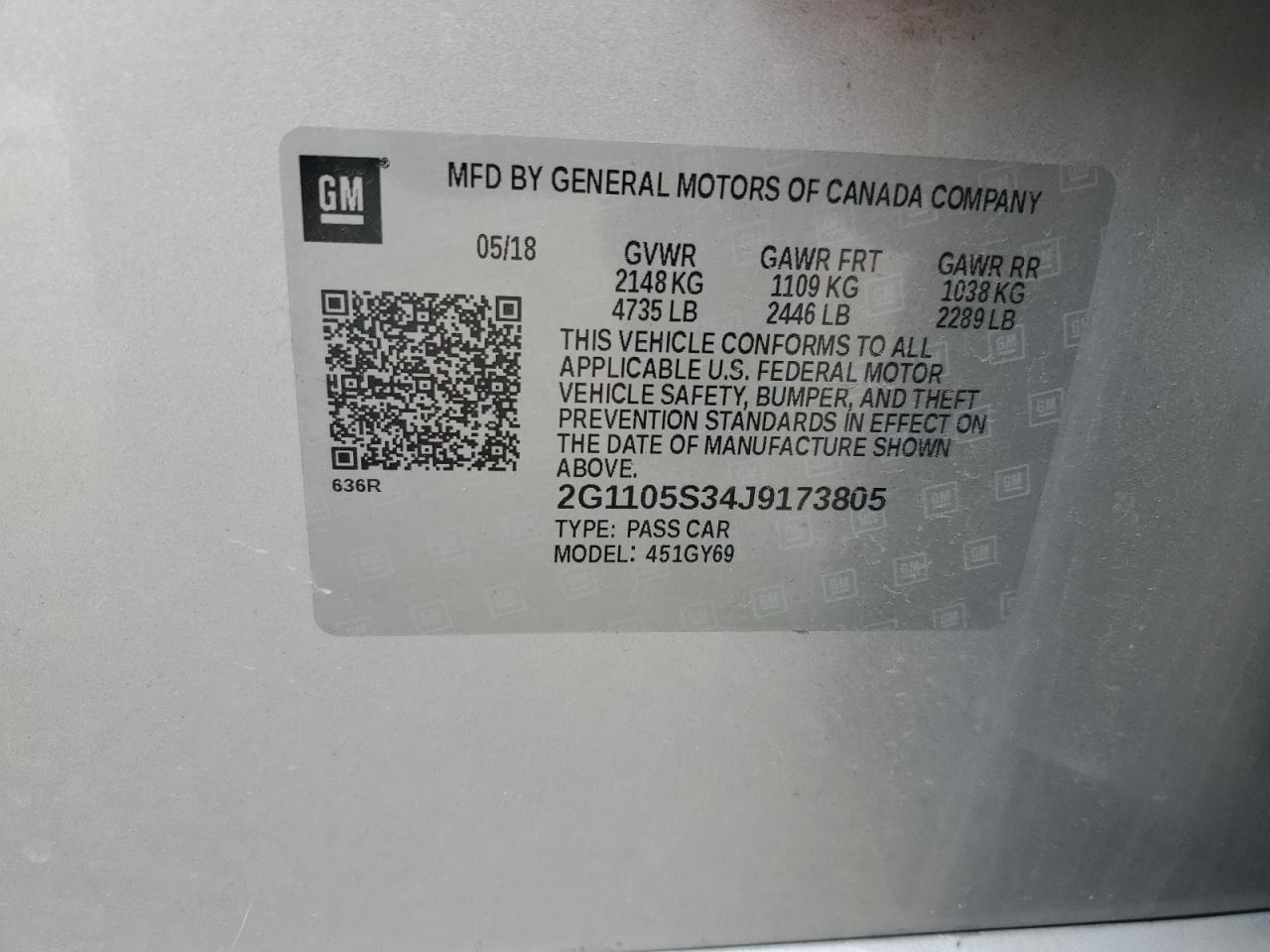 2018 Chevrolet Impala - Image 12