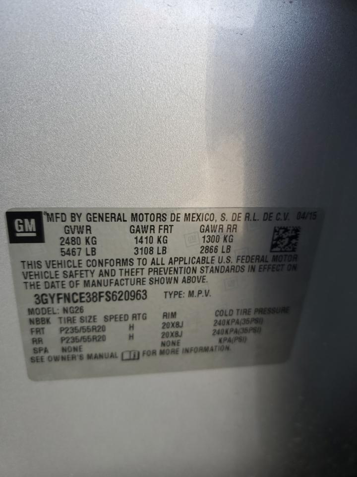 2015 Cadillac Srx Performance Collection VIN: 3GYFNCE38FS620963 Lot: 70099715