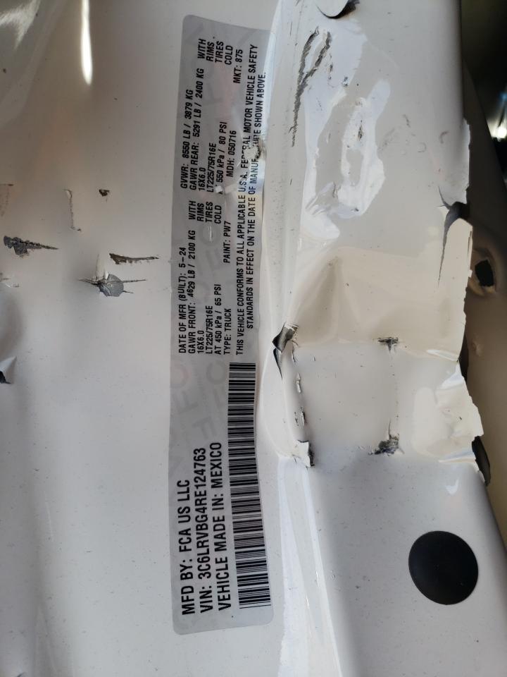 2024 Ram Promaster 1500 1500 High VIN: 3C6LRVBG4RE124763 Lot: 82216004