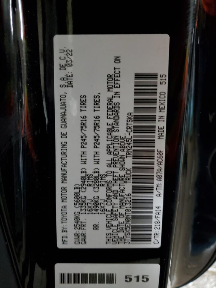 2022 Toyota Tacoma Access Cab VIN: 3TYSX5EN0NT013216 Lot: 82101064