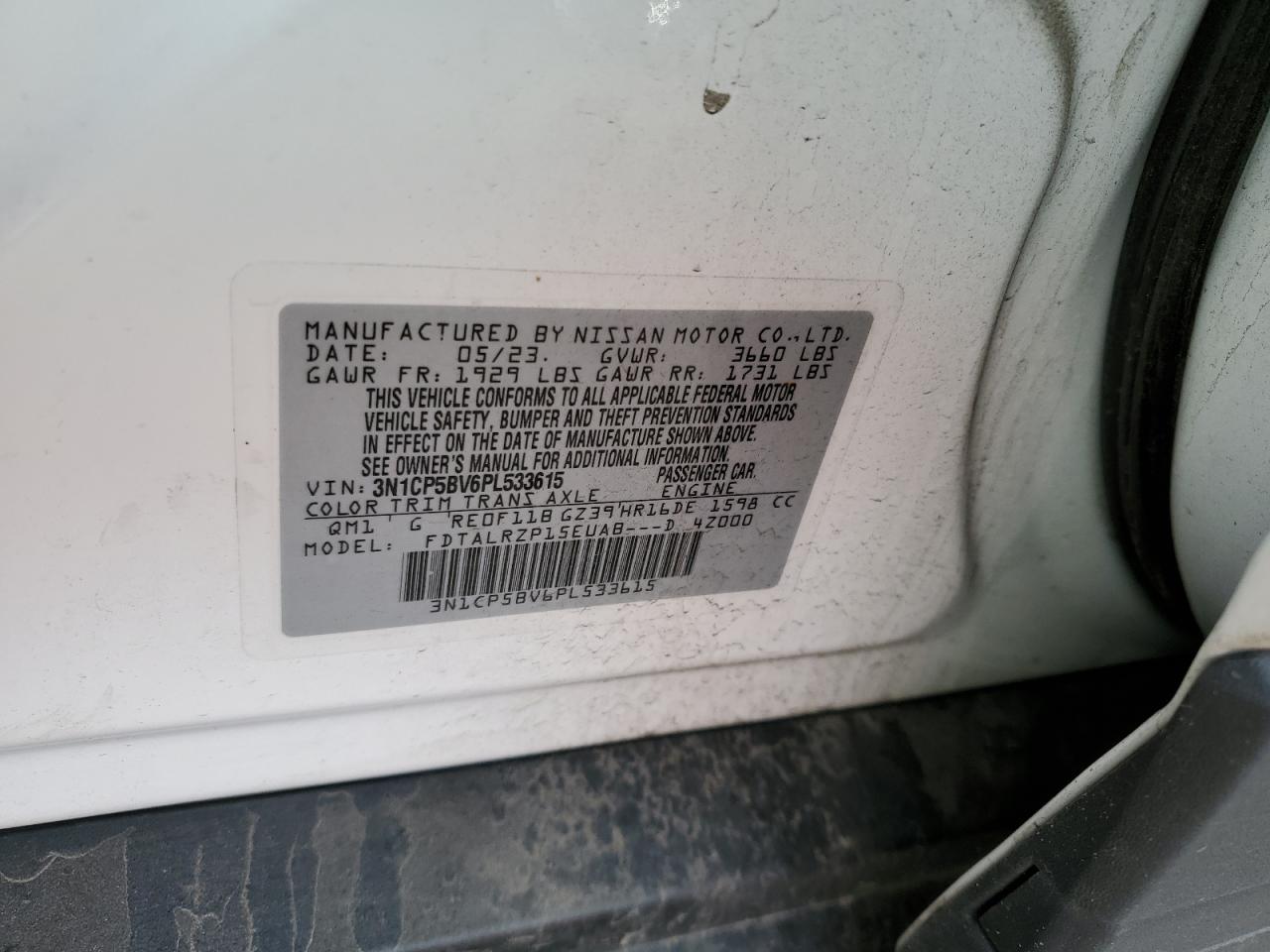 VIN 3N1CP5BV6PL533615 2023 NISSAN KICKS no.13