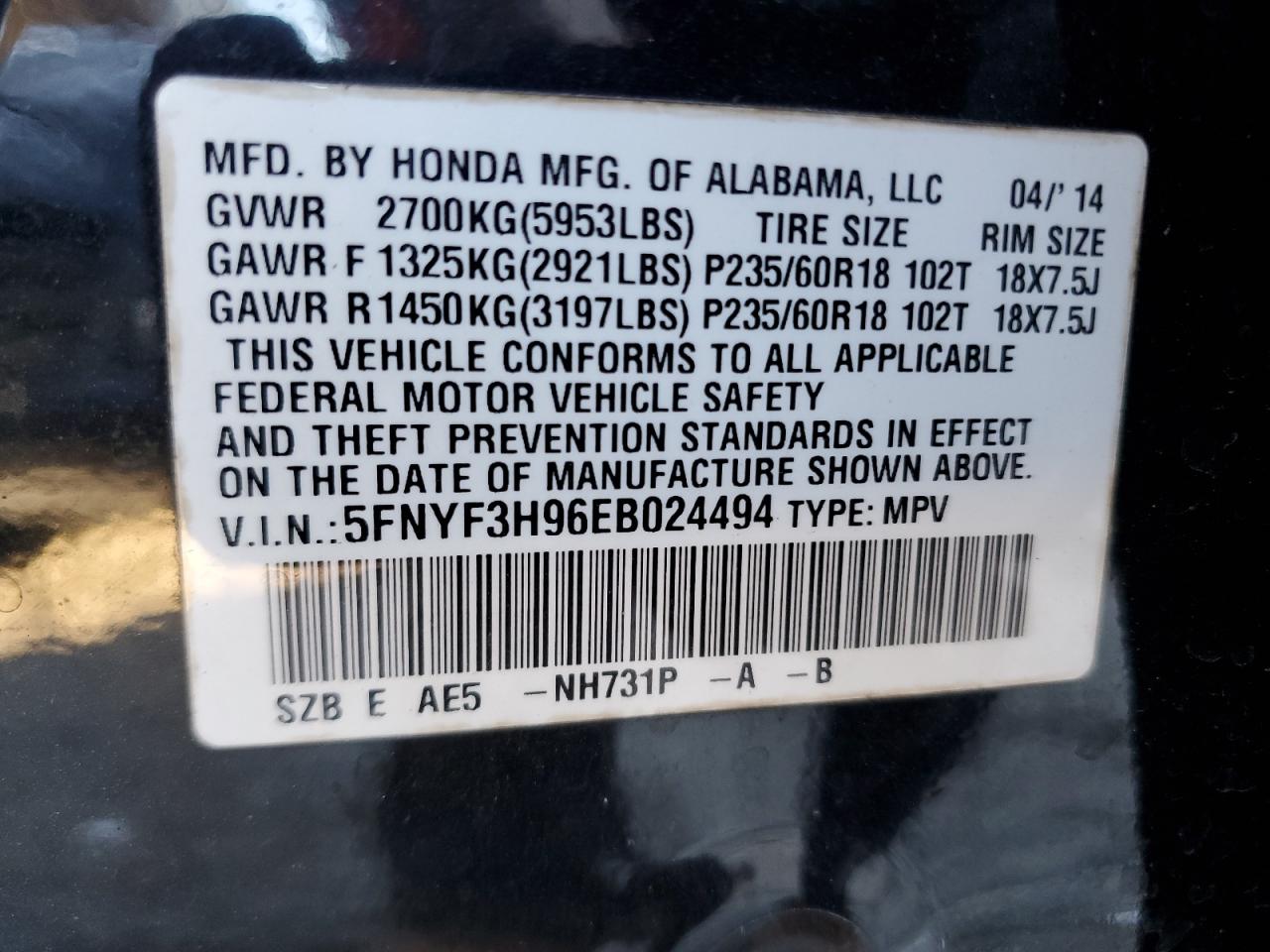 2014 Honda Pilot - Image 13