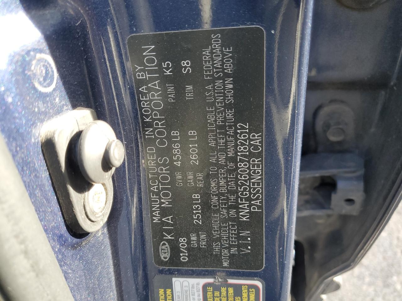 2008 Kia Rondo Lx VIN: XKNAFG52608718261 Lot: 86553064