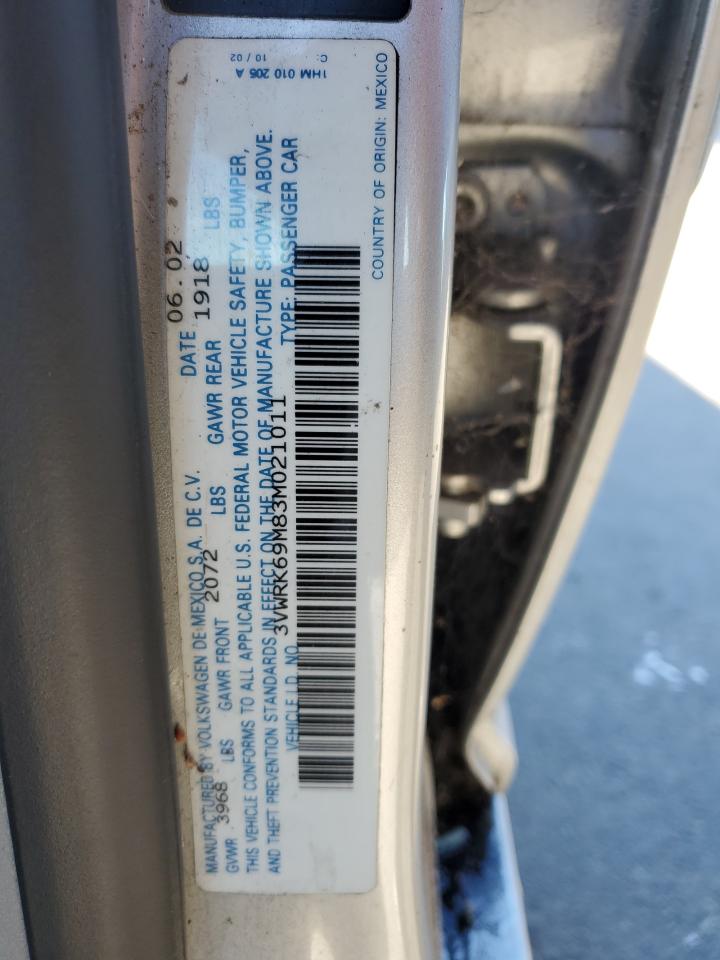 2003 Volkswagen Jetta Gl VIN: 3VWRK69M83M021011 Lot: 86670734