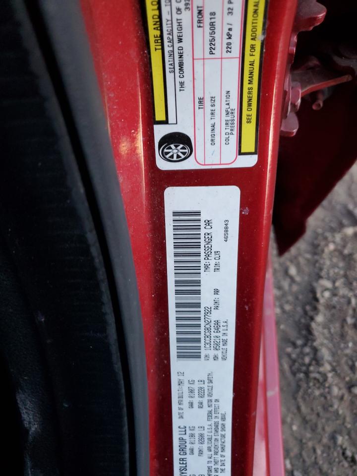 2012 Chrysler 200 Limited VIN: 1C3CCBCG8CN277922 Lot: 84853054