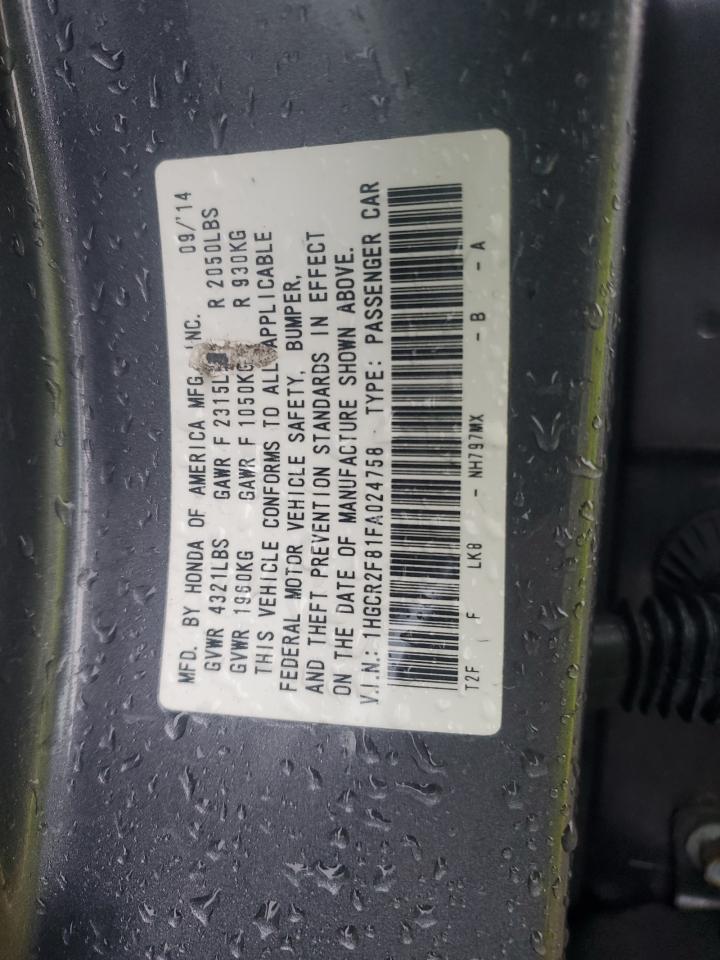 VIN 1HGCR2F81FA024758 2015 HONDA ACCORD no.12