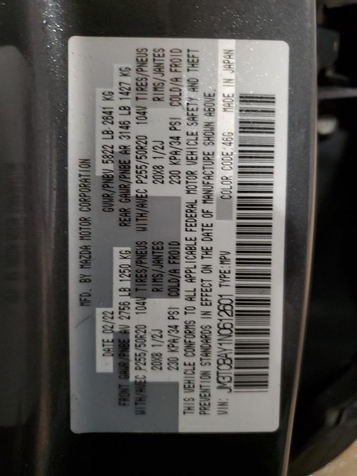 2022 Mazda Cx-9 Touring Plus VIN: JM3TCBAY1N0612601 Lot: 83755614