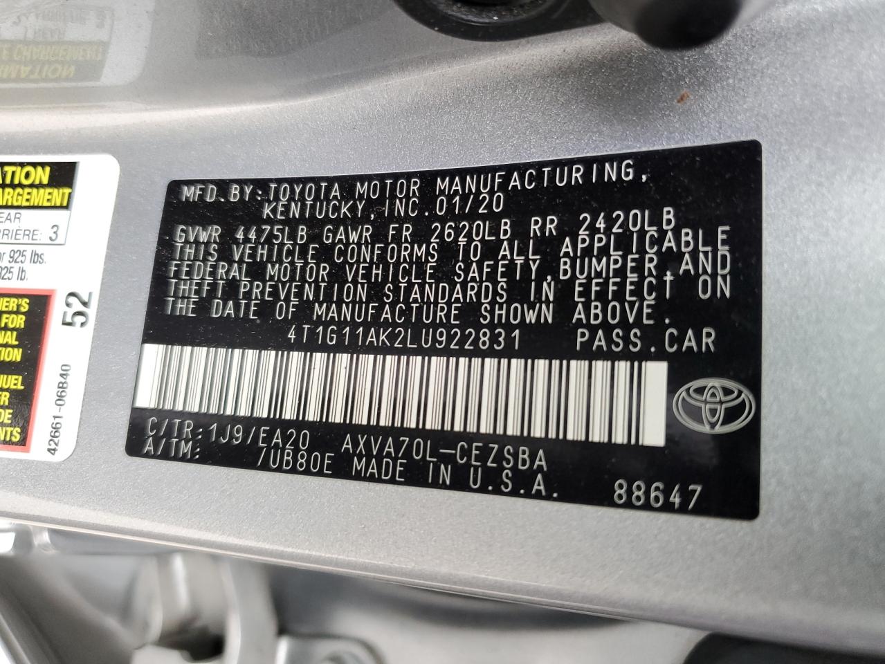 2020 Toyota Camry - Image 12