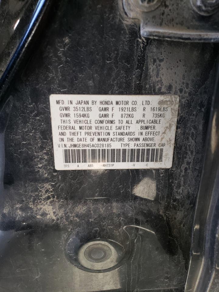 2010 Honda Fit Sport VIN: JHMGE8H45AC028185 Lot: 85863444