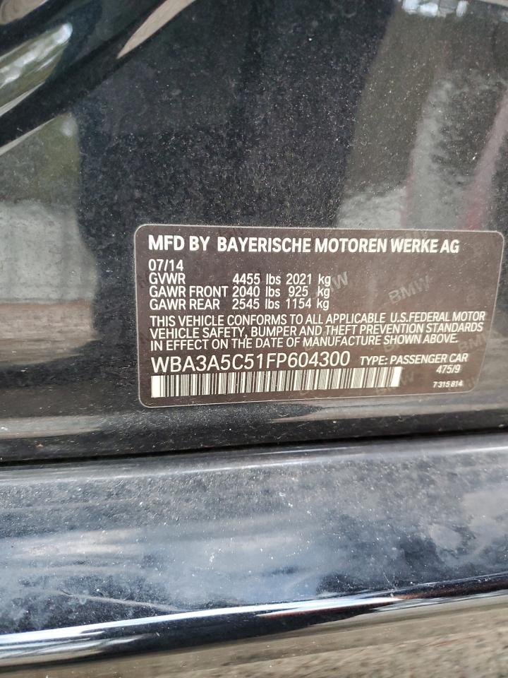 2015 BMW 328 I VIN: WBA3A5C51FP604300 Lot: 85441054