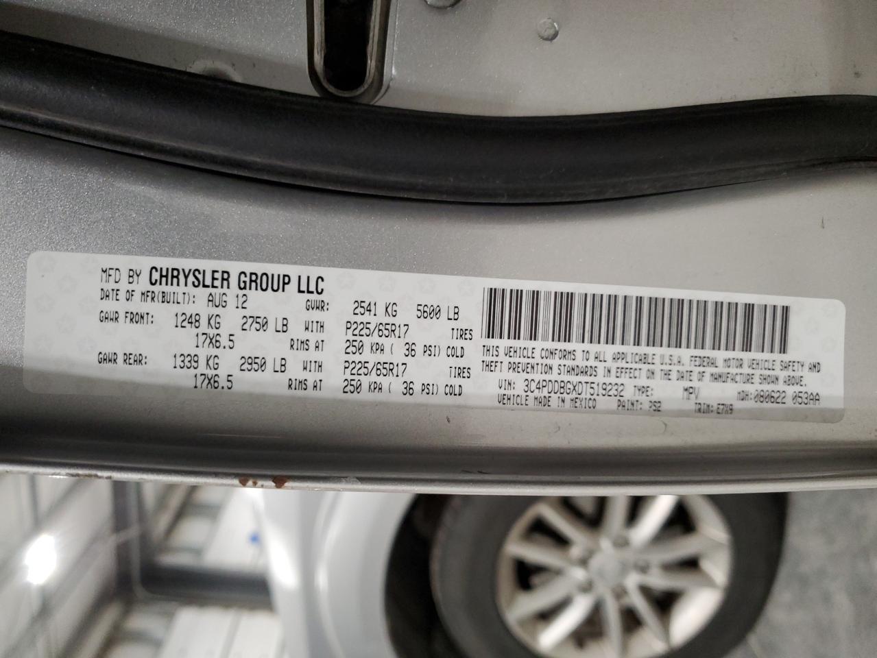 2013 Dodge Journey Sxt VIN: 3C4PDDBGXDT519232 Lot: 84555404