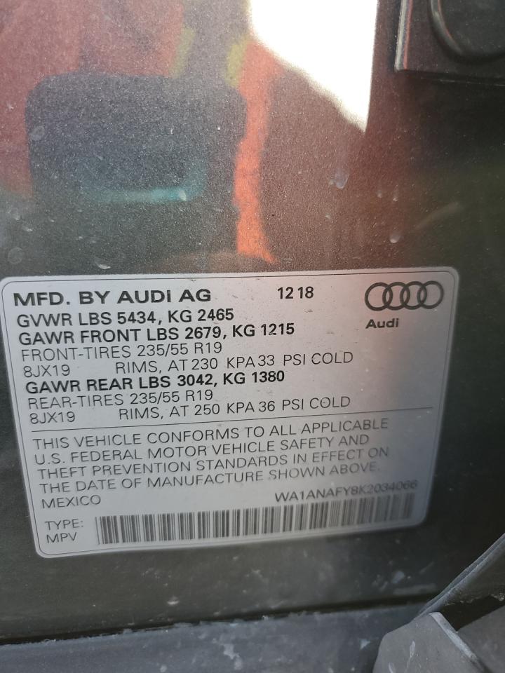 VIN WA1ANAFY8K2034066 2019 AUDI Q5 no.13