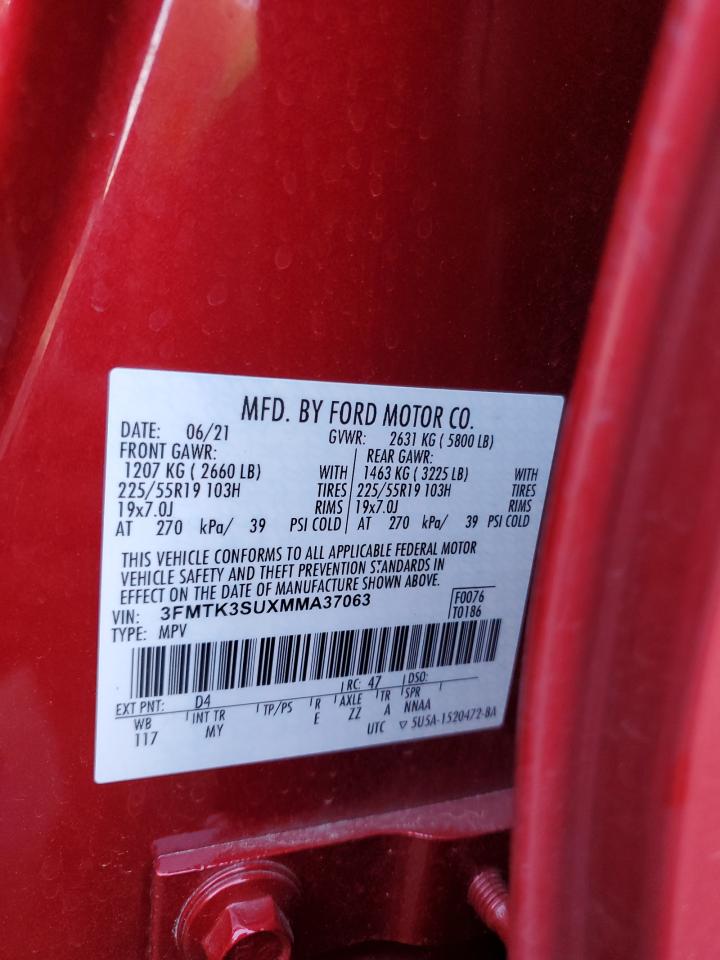 2021 Ford Mustang Mach-E Premium VIN: 3FMTK3SUXMMA37063 Lot: 84253434