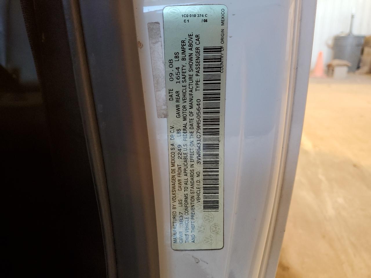 2009 Volkswagen New Beetle S VIN: 3VWRW31C79M505640 Lot: 87131624