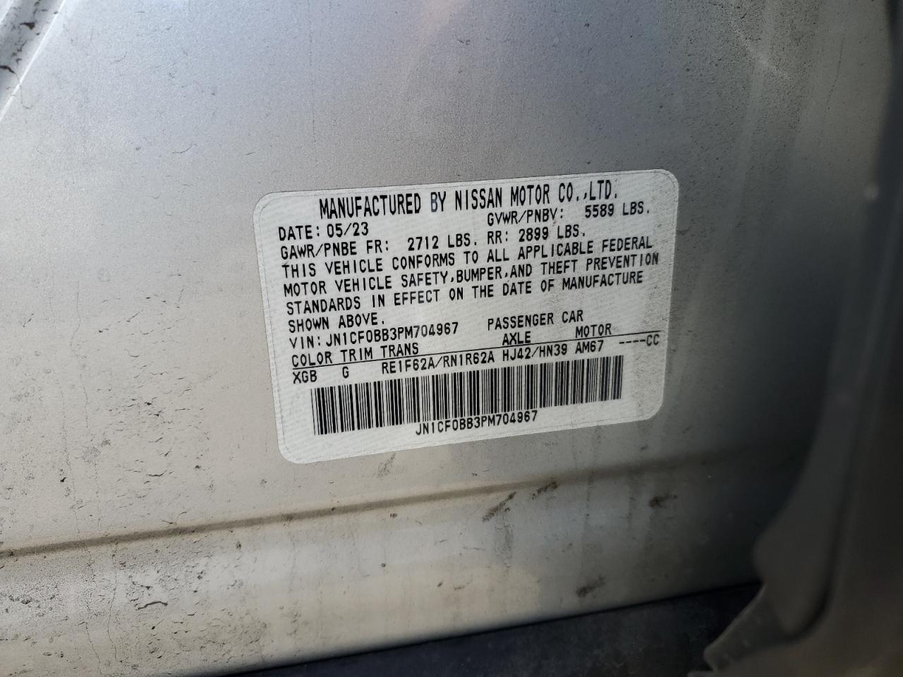 2023 Nissan Ariya Engage VIN: JN1CF0BB3PM704967 Lot: 83493914