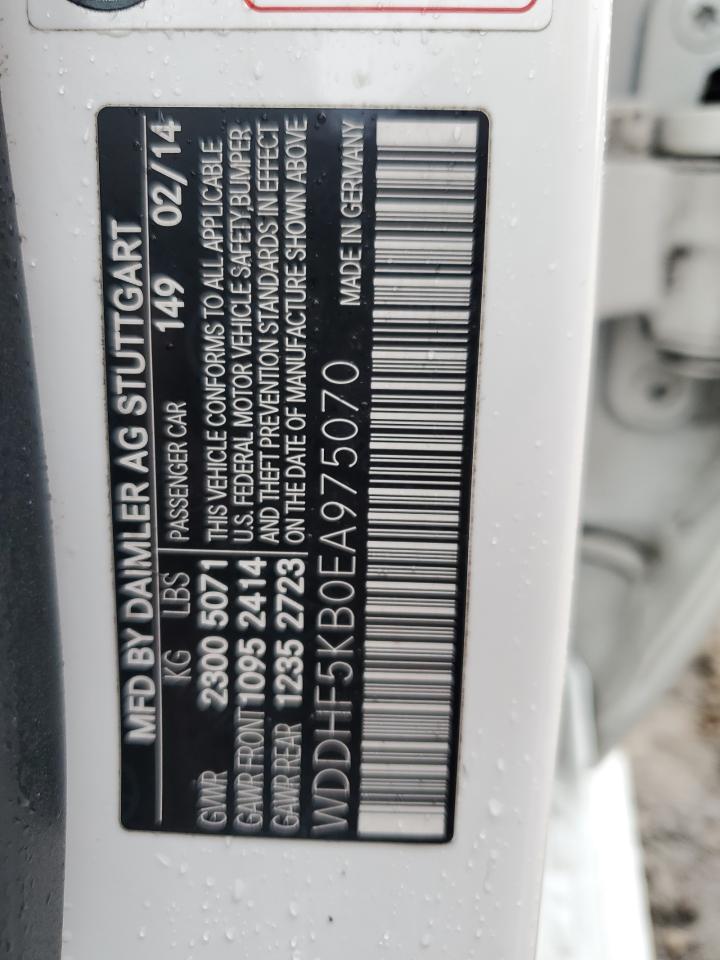 2014 Mercedes-Benz E 350 VIN: WDDHF5KB0EA975070 Lot: 86758114