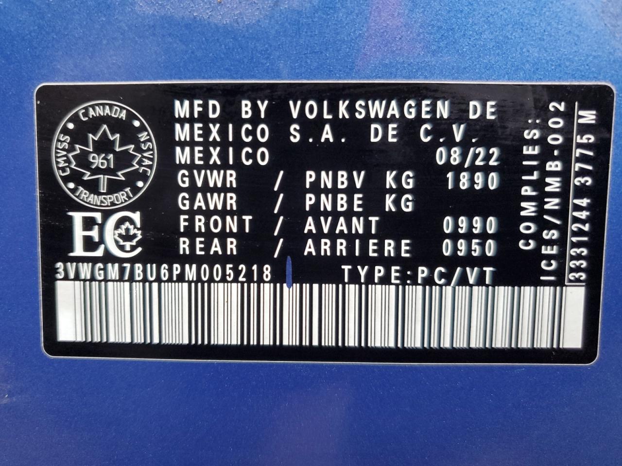 2023 Volkswagen Jetta Sel VIN: 3VWGM7BU6PM005218 Lot: 81985424