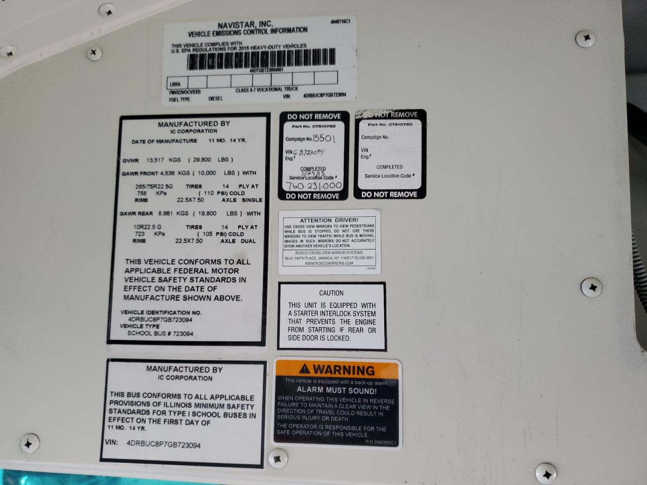 2016 Ic Corporation 3000 Ce VIN: 4DRBUC8P7GB723094 Lot: 82637044