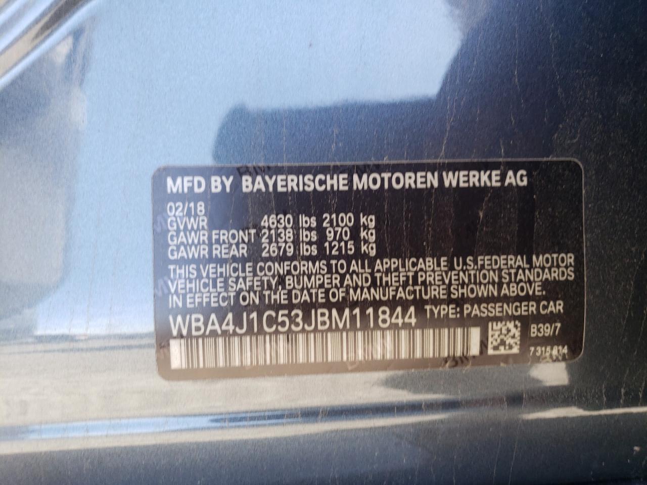 2018 BMW 430I Gran Coupe VIN: WBA4J1C53JBM11844 Lot: 80949544