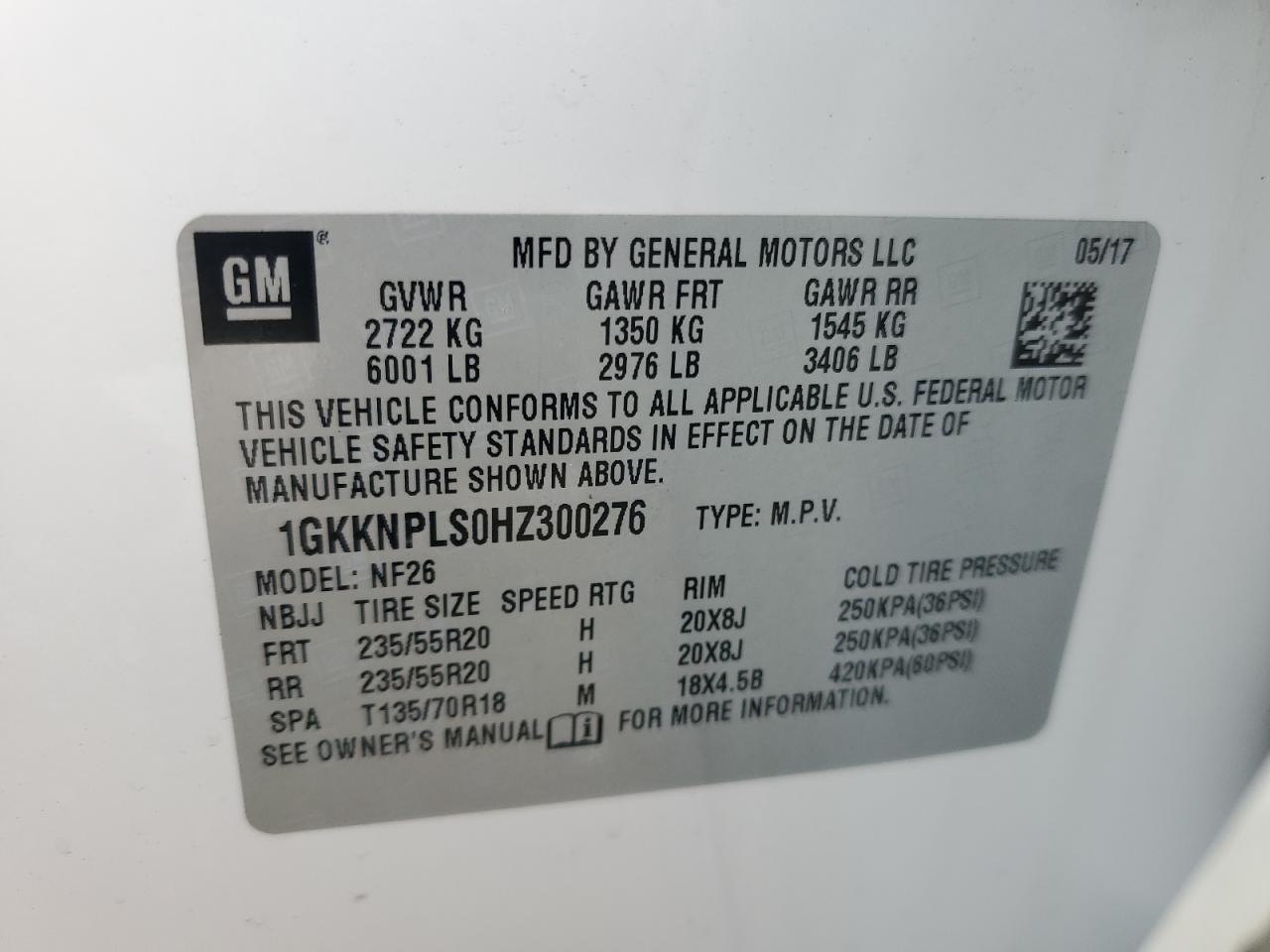 2017 GMC Acadia Denali VIN: 1GKKNPLS0HZ300276 Lot: 86361954