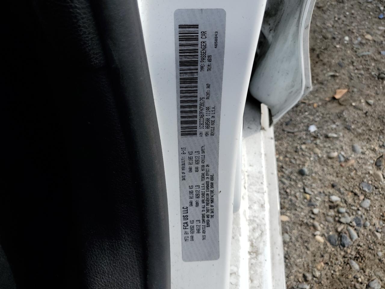 2015 Chrysler 200 Limited VIN: 1C3CCCAB7FN739176 Lot: 85533804