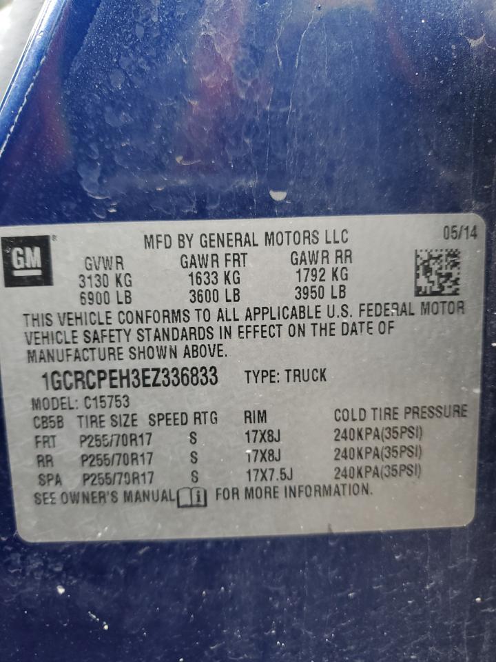 VIN 1GCRCPEH3EZ336833 2014 CHEVROLET ALL Models no.12