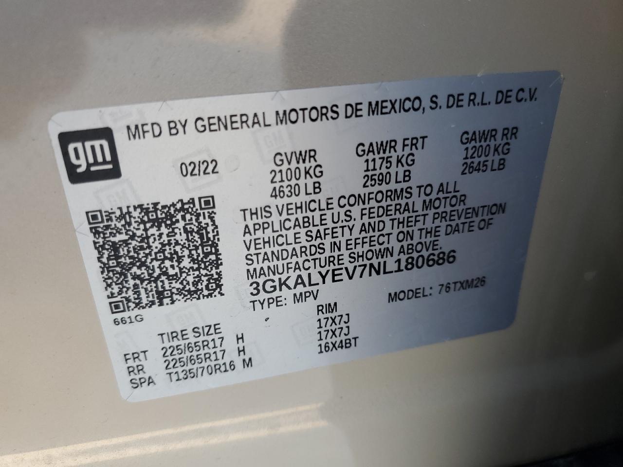 2022 GMC Terrain At4 VIN: 3GKALYEV7NL180686 Lot: 84531914